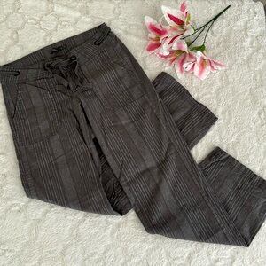 Prana Grey & White Striped Straight Leg Pants, Size 2